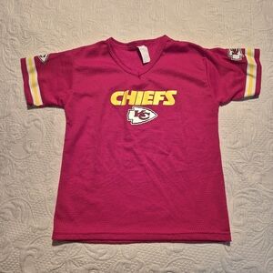 Franklin Kansas City Chiefs boys Medium mesh style short sleeve shirt VGUC